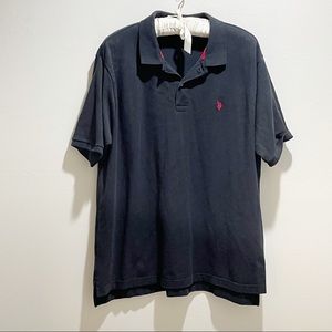 US Pollo Assn. Men’s Big & Tall Black Short Sleeve Pony Polo Shirt